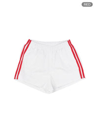 stripe-nylon-shorts-cu414 / Red