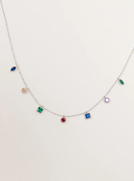 Rainbow Cubic Necklace IS517