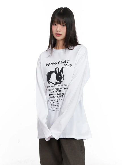 Graphic Oversized Long Sleeve Tee CN521