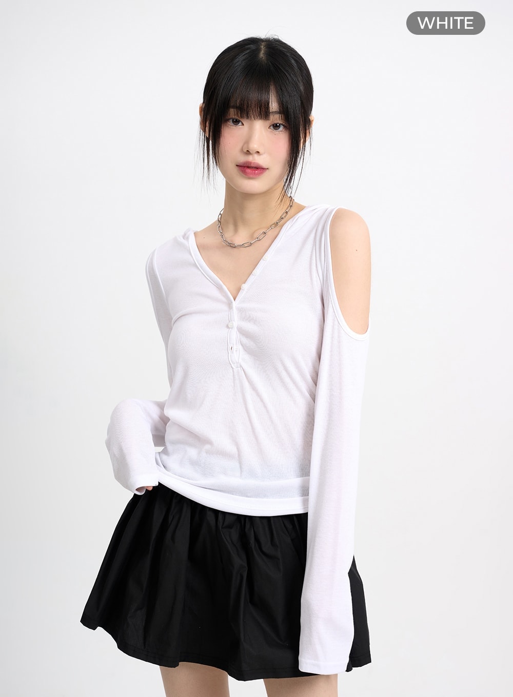 cold-shoulder-hoodie-cm415 / White