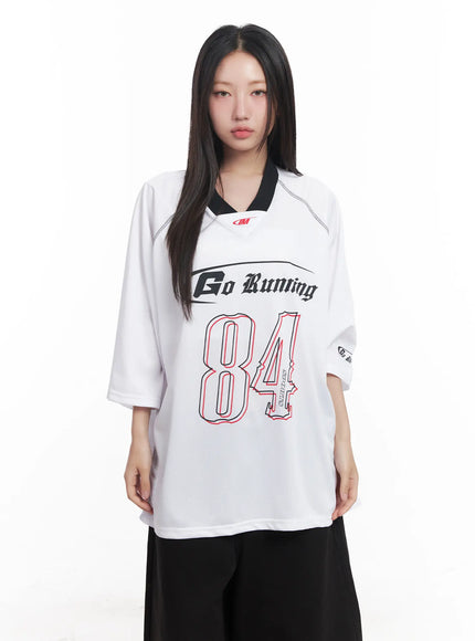 oversized-graphic-v-neck-jersey-cu517 / White