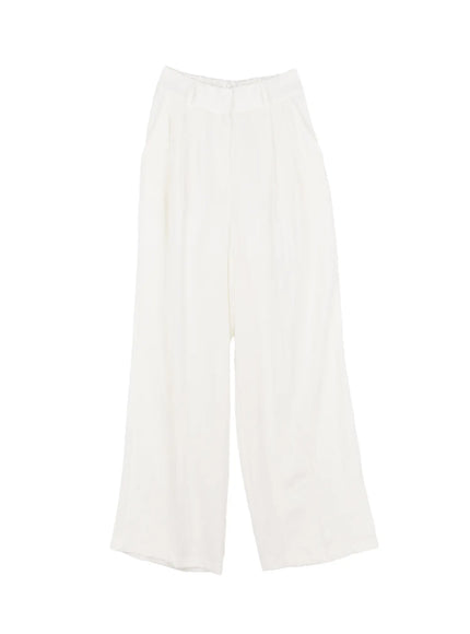 linen-wide-leg-trousers / White