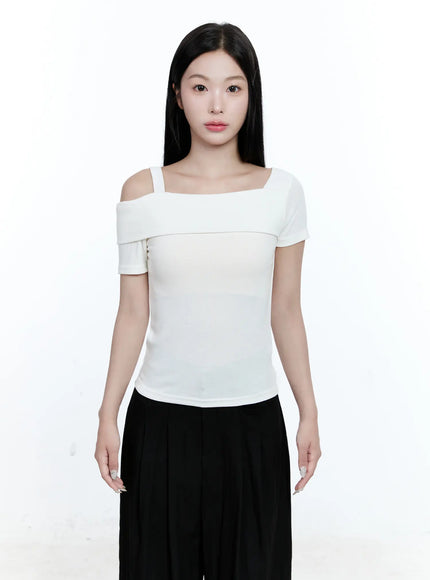 asymmetrical-one-shoulder-top-cg512 / White
