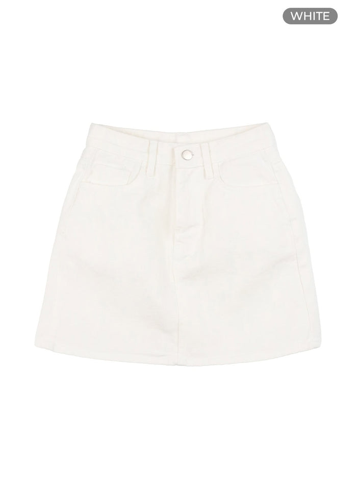 basic-cotton-mini-skirt-oy409 / White