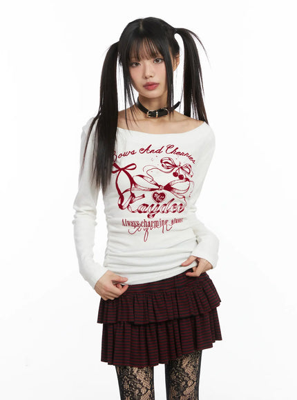 off-shoulder-long-sleeve-top-cd519 / White