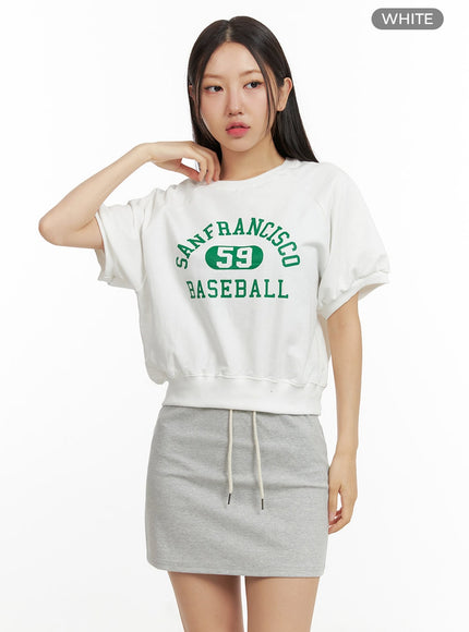 graphic-short-sleeve-sweatshirt-ou407 / White