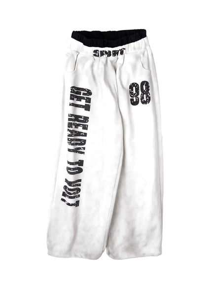 bold-graphic-wide-leg-sweatpants-ca517 / White