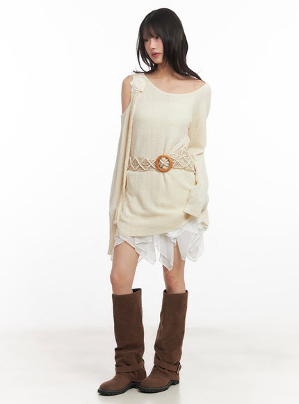 ruffle-flare-mini-handkerchief-skirt-ca522 / White