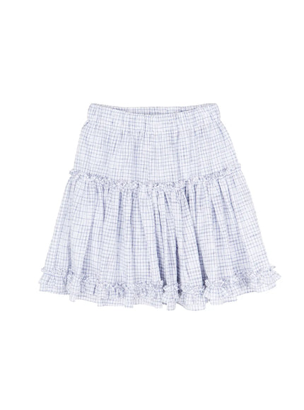 ruffle-frill-midi-jean-skirt-cy513 / White