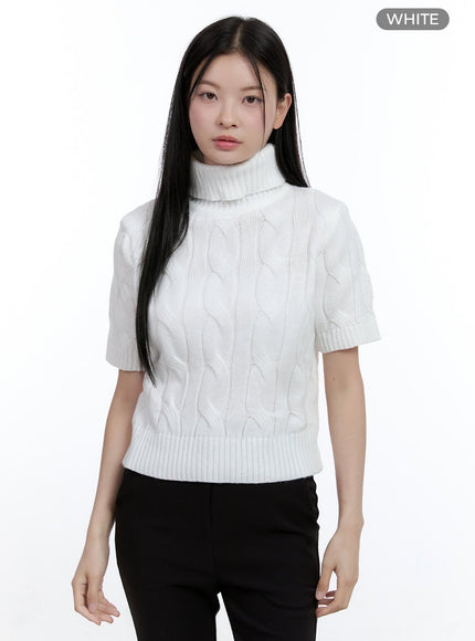 cable-turtleneck-pullover-oo429 / White