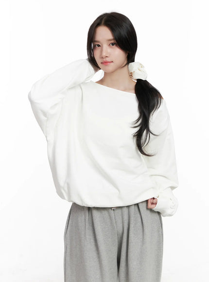 oversized-off-shoulder-sweatshirt-co523 / White