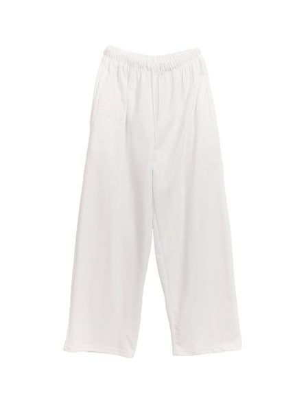 cozy-embroidered-wide-leg-sweatpants-cf506 / White
