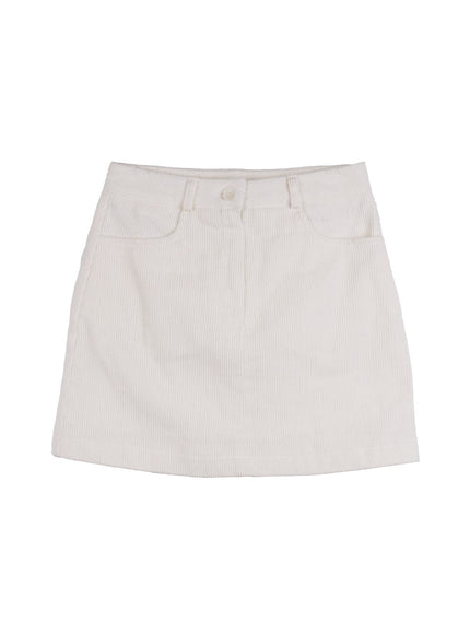 corduroy-chic-mini-skirt-cn401 / White