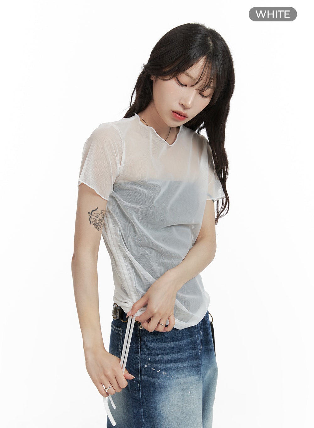 solid-mesh-tee-ca408 / White