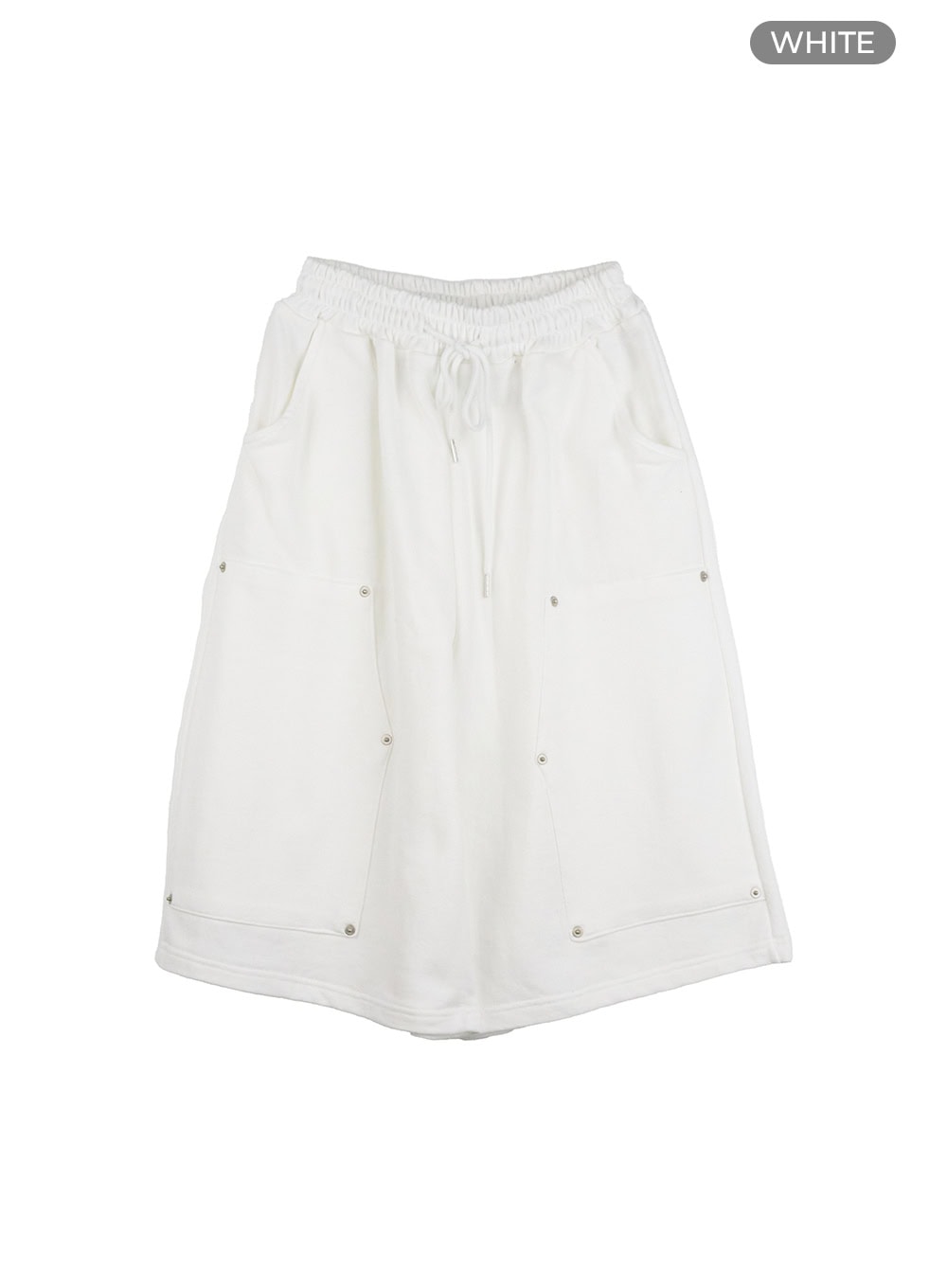 studded-cotton-sweat-shorts-cl405 / White