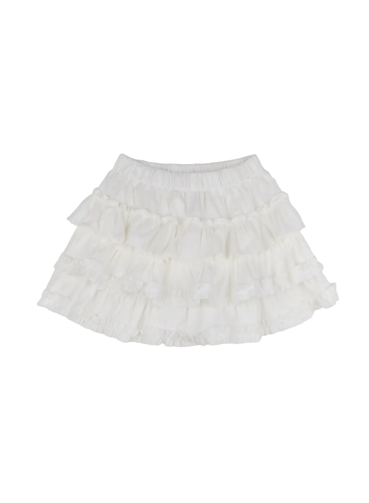layered-ruffle-mini-skirt-cn528 / White