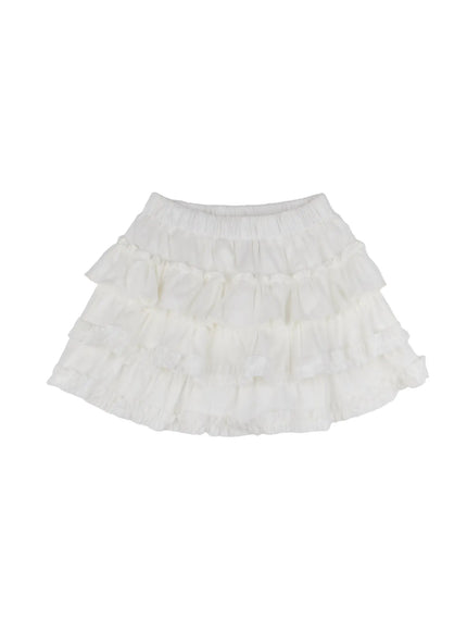 layered-ruffle-mini-skirt-cn528 / White