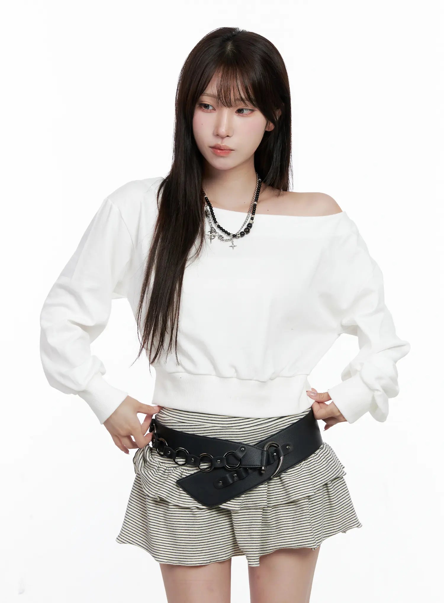 casual-off-shoulder-top-co520 / White