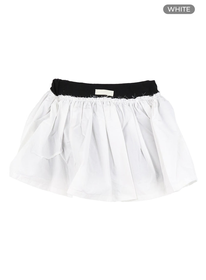 basic-ruffle-hem-mini-skirt-cm415 / White