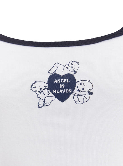 angel-graphic-cotton-cami-top-ia524 / White