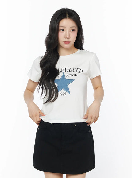 star-graphic-crop-tee-cd805 / White