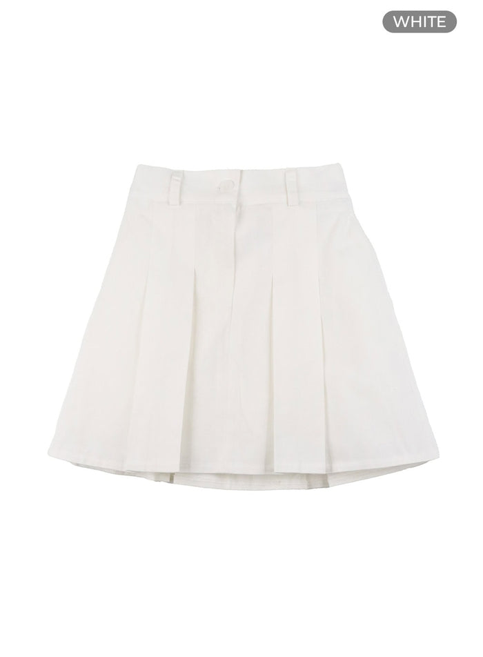 basic-pleated-mini-skirt-oy413 / White