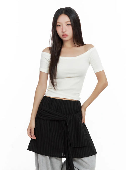 slim-off-shoulder-tee-cl508 / White