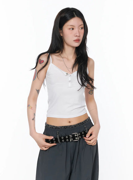 classic-buttoned-cami-tank-ca527 / White