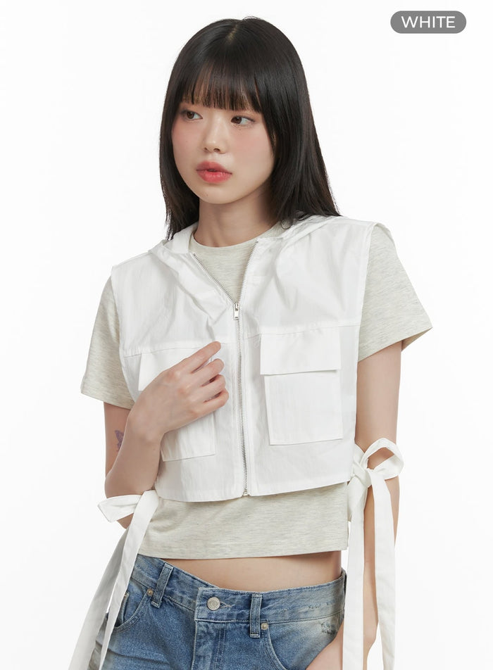 bowknot-hoodie-vest-cy414 / White