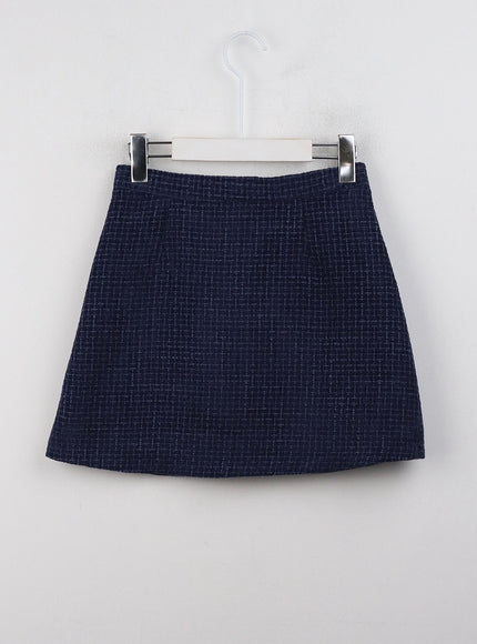 checkered-buttoned-mini-skirt-cj408