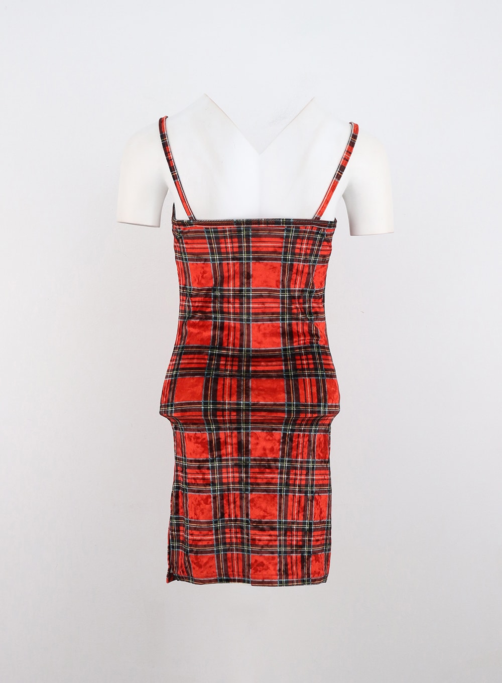 Round Neck Plaid Mini Sleeveless Dress IN323 K-Pop style