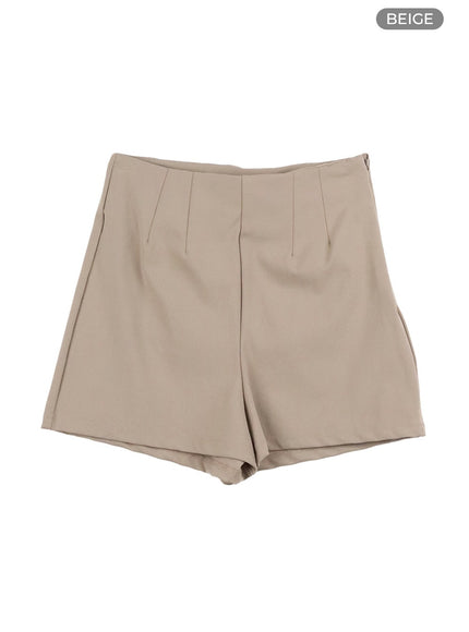 basic-high-waisted-shorts-cy417 / Beige