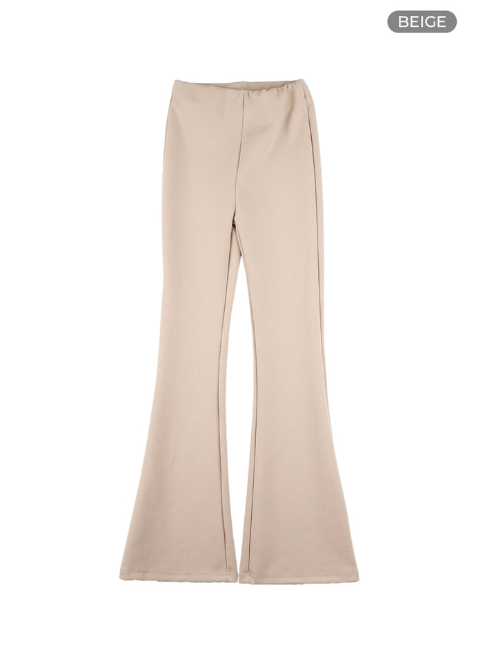 basic-flared-trousers-ca401 / Beige