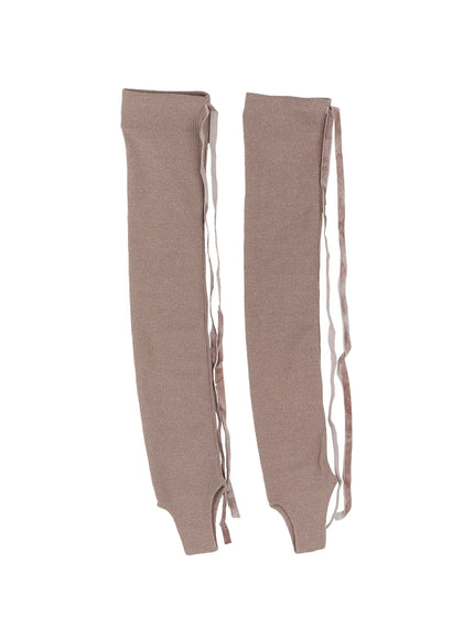tie-up-knee-high-leg-warmers-cg519 / Beige