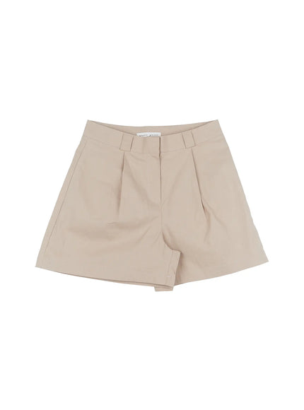 casual-linen-blend-shorts-cl523 / Beige
