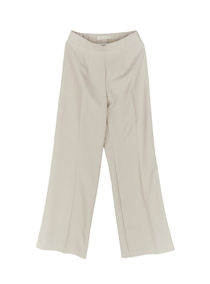 side-zip-loose-fit-slacks-ca516 / Beige