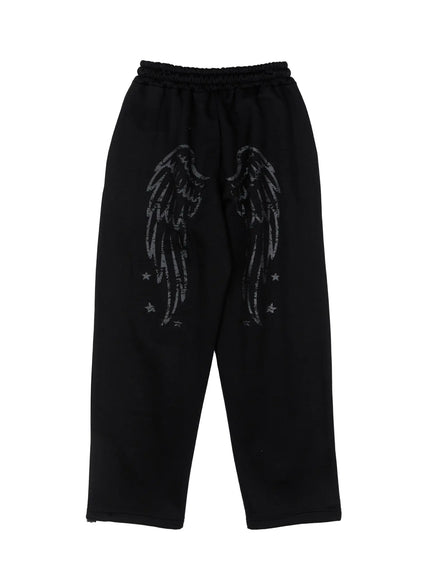 Graphic Print Fleece Sweatpants CD505
