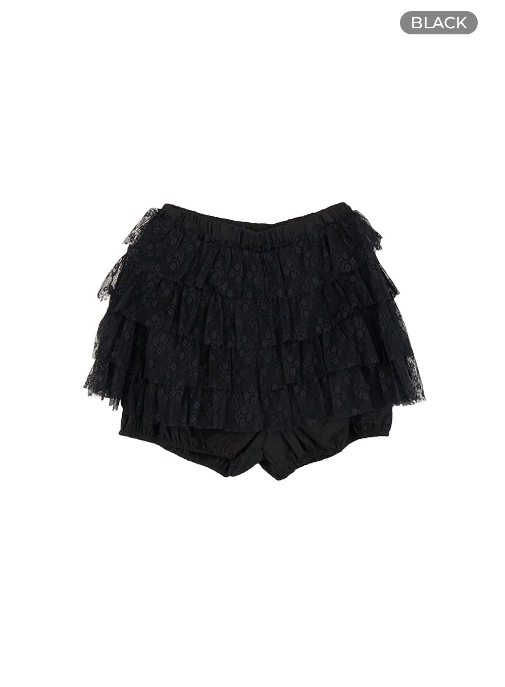 frill-lace-mini-skirt-cg413 / Black