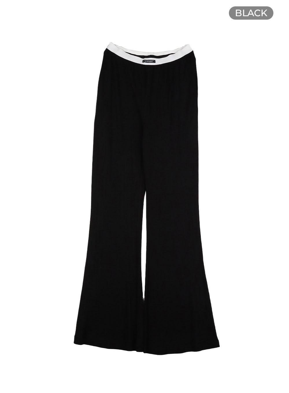 activewear-banding-waist-bootcut-leggings-cy423 / Black