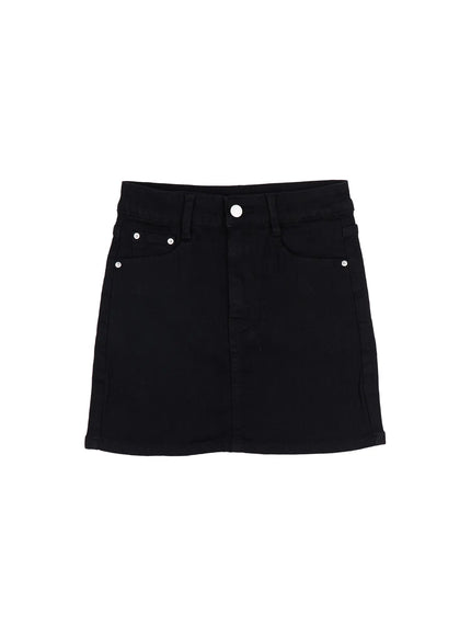 hip-pad-cotton-mini-skirt-cy521 / Black