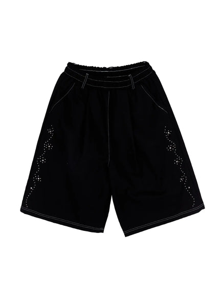 studded-bermuda-shorts-ca522 / Black