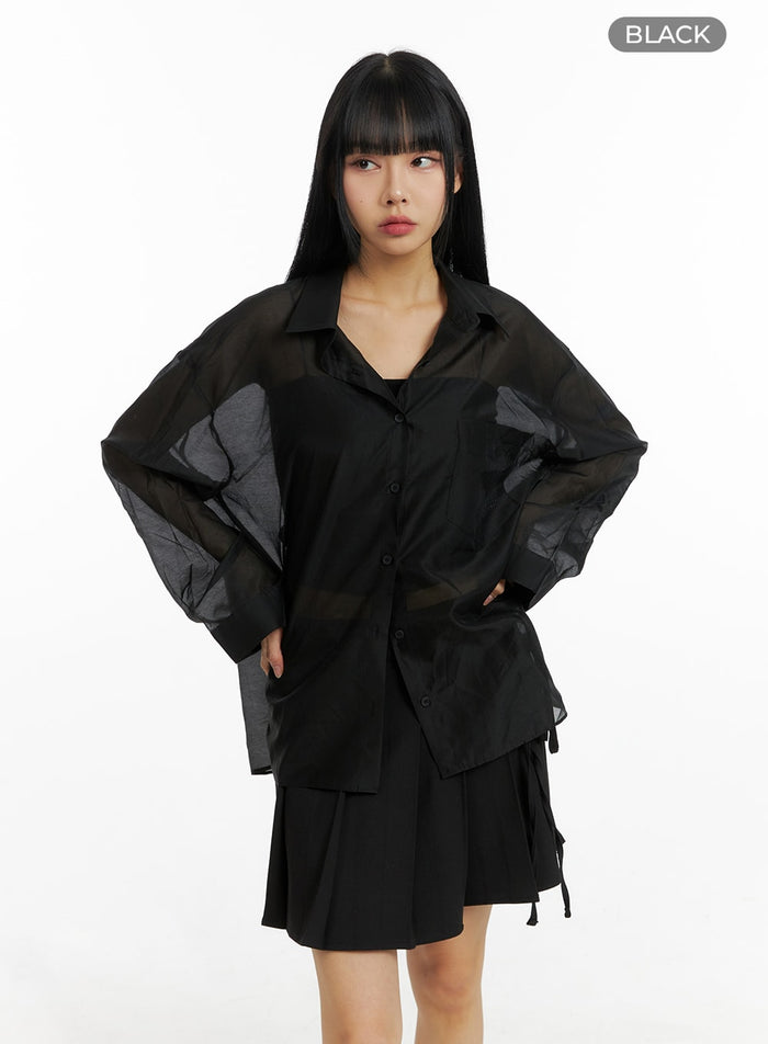 solid-chiffon-blouse-cm406 / Black
