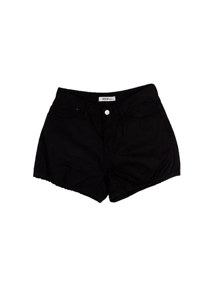 elastic-hem-shorts-ca528 / Black
