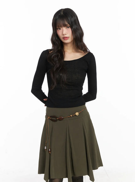 sheer-two-way-long-sleeve-top-cd531 / Black