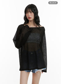 sheer-bliss-long-sleeve-sweater-cu413 / Black