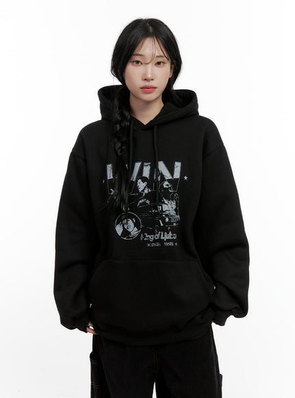 chic-graphic-oversized-hoodie-cn407 / Black