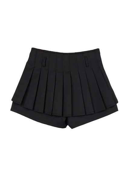 Pleated Mini Skirt with Built-In Shorts CJ528