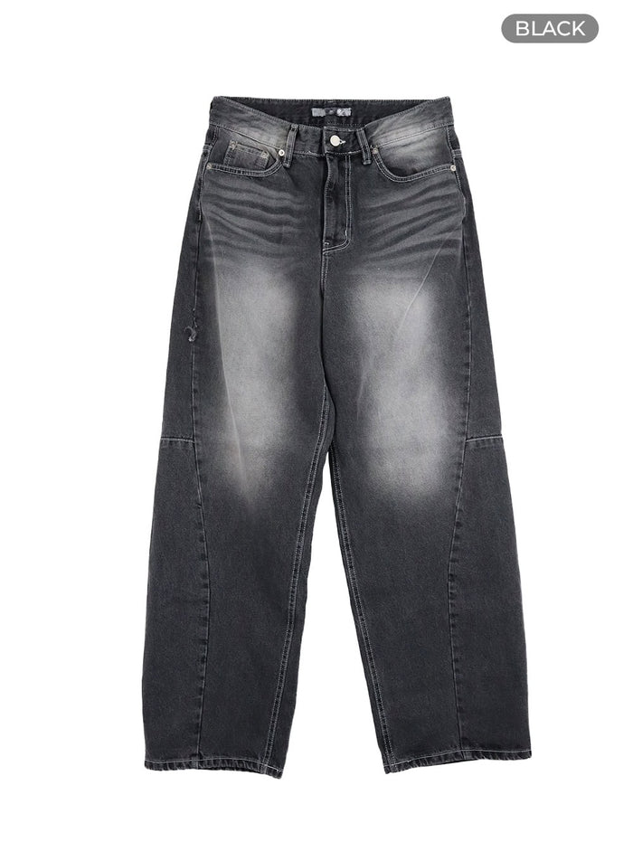 low-rise-baggy-jeans-unisex-cy417 / Black