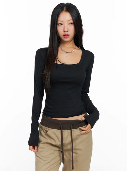 Slim Fit Basic Long Sleeve Top CO515