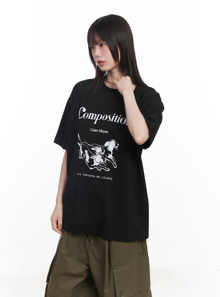 graphic-oversized-t-shirt-cy520 / Black